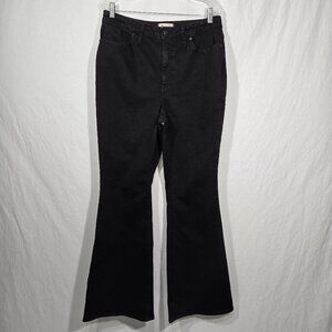 MADEWELL  Hi-Rise Magic-Pockets CURVY SKINNY FLARE Black Jeans Women's Size 32.